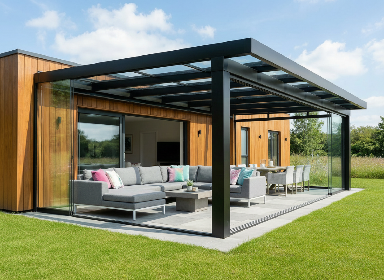 Flat roof pergolas